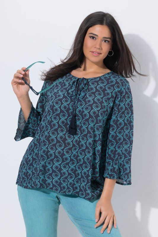 Блуза със завъртян принт