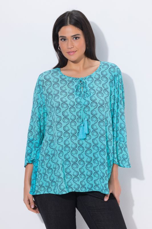 Блуза със завъртян принт