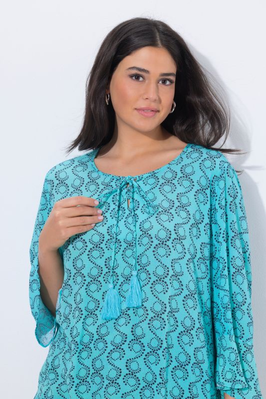 Блуза със завъртян принт