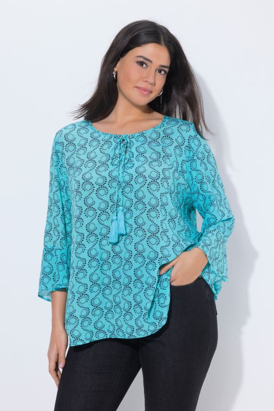 Блуза със завъртян принт