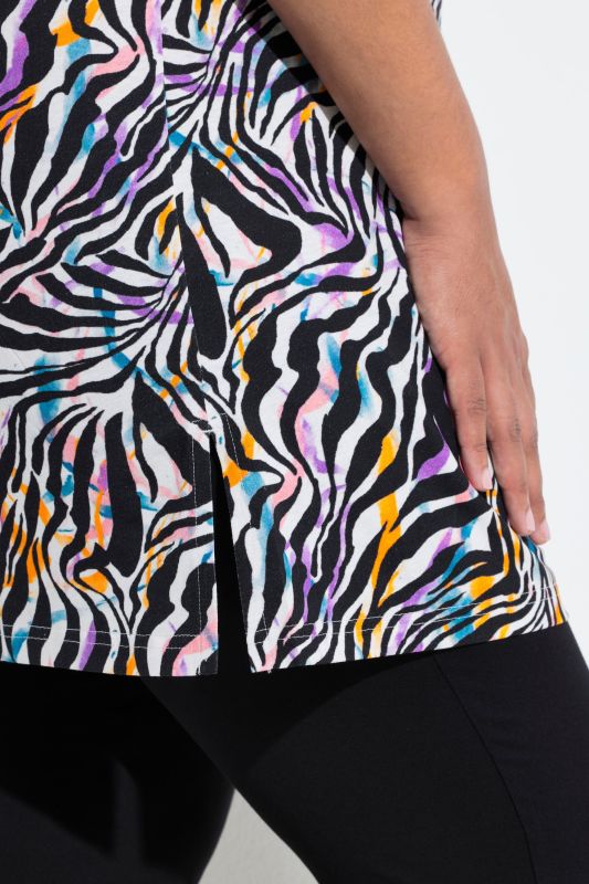 Туника с цветен зебров принт