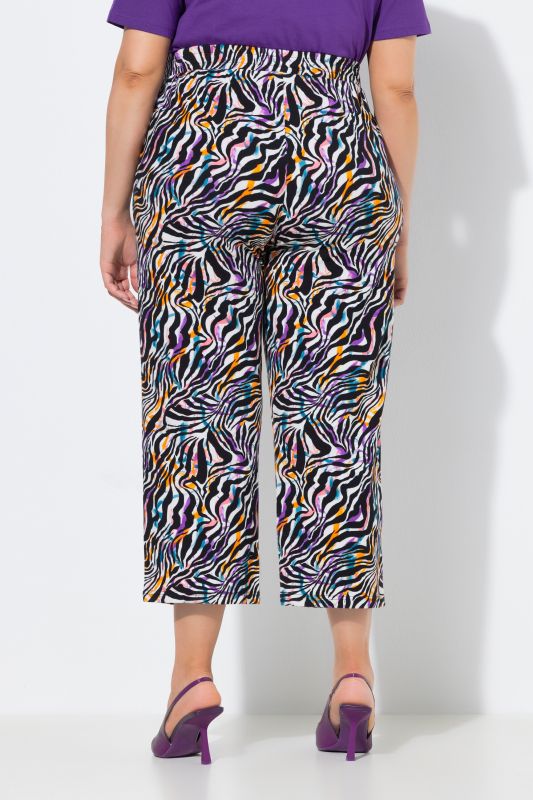 Colorful Zebra Print Cropped Pants
