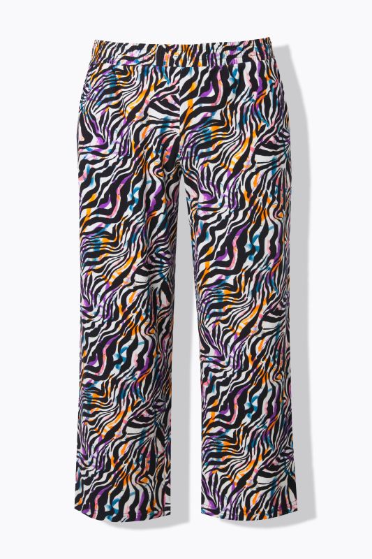 Colorful Zebra Print Cropped Pants