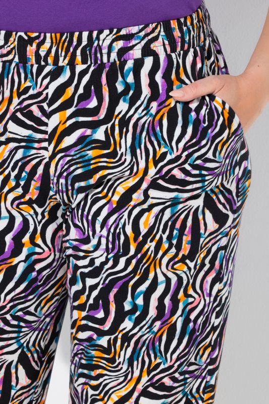 Colorful Zebra Print Cropped Pants