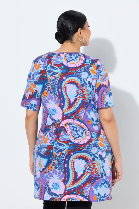 Туника с електриков пейзли принт