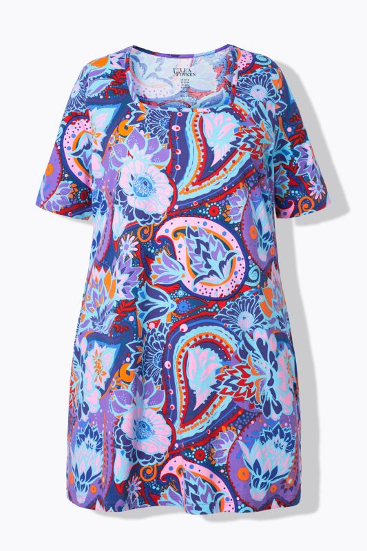 Туника с електриков пейзли принт