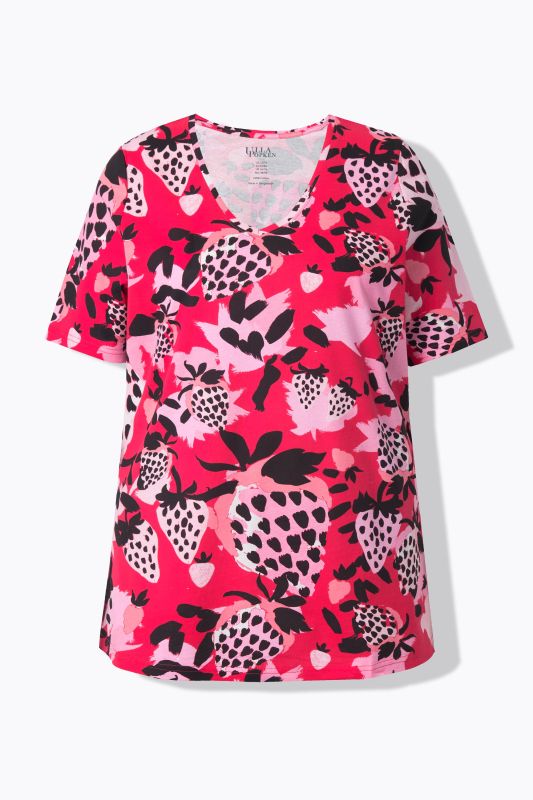 Тениска с принт на ягоди