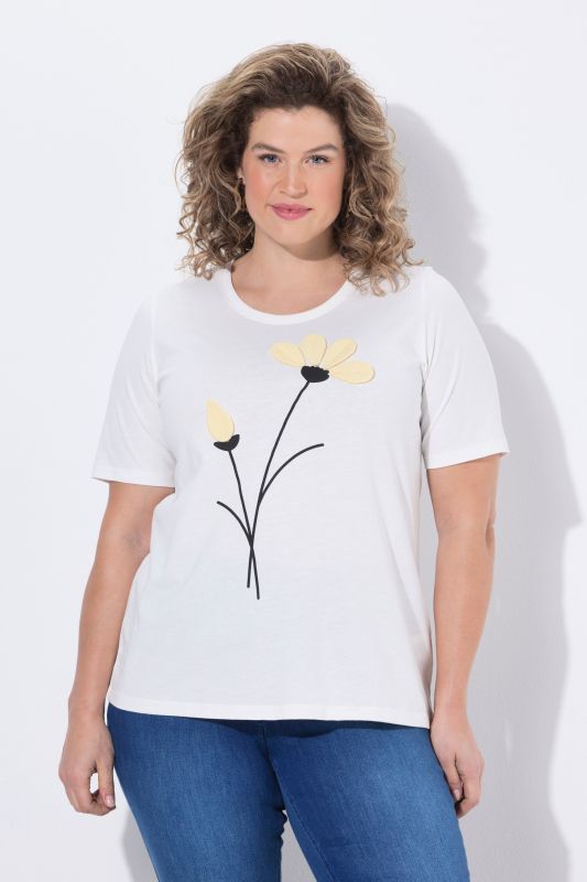 Тениска с графичен принт на цвете