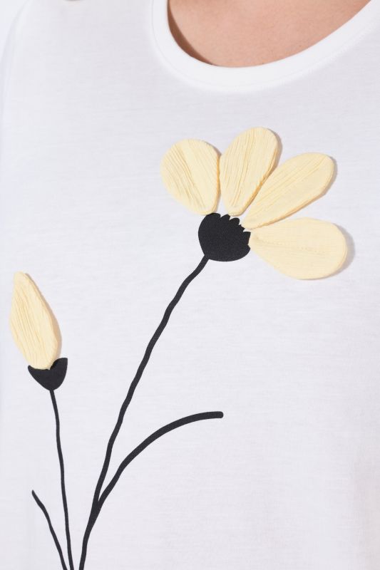 Тениска с графичен принт на цвете