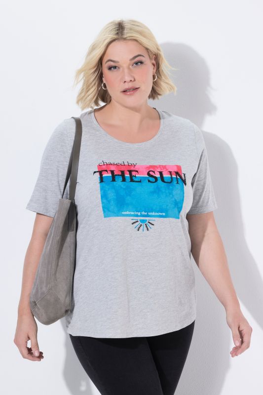 Тениска с графично слънце