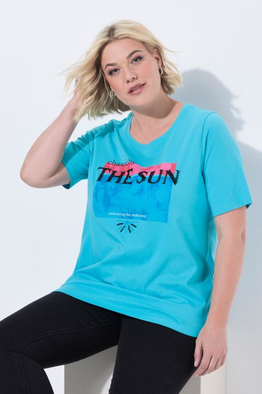 Тениска с графично слънце