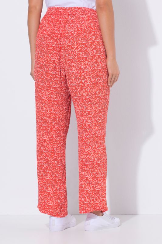 Shell Print Elastic Waist Crepe Pants
