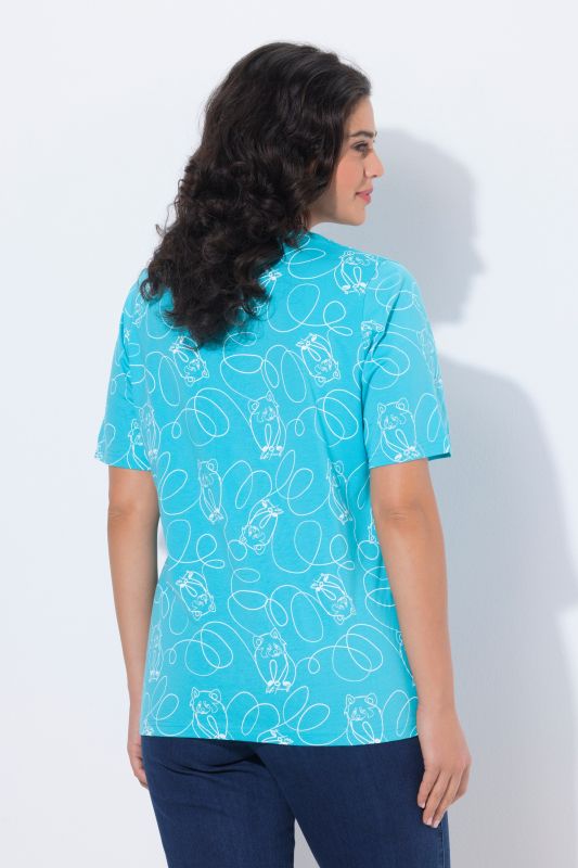 Тениска с животински принт с линии