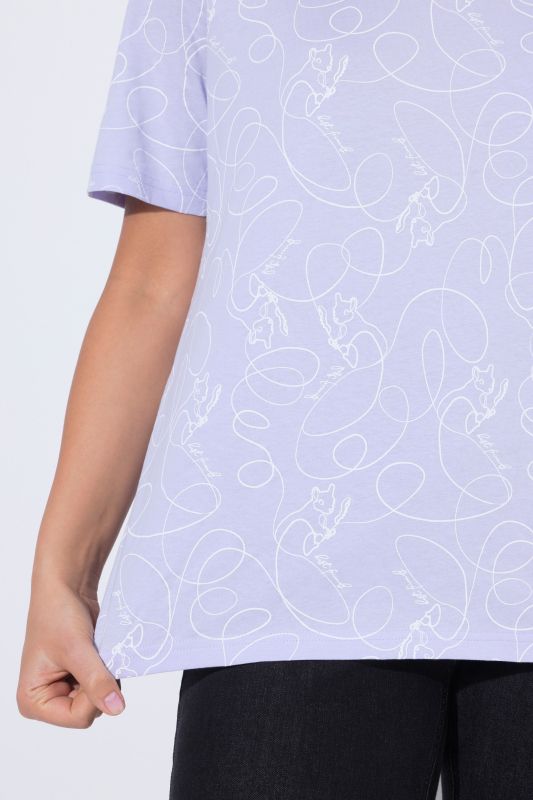 Тениска с животински принт с линии