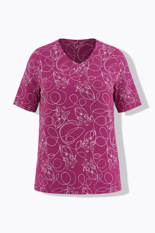 Тениска с животински принт с линии