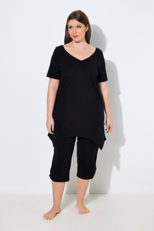 Pointed Hem Two Piece Pajama Set