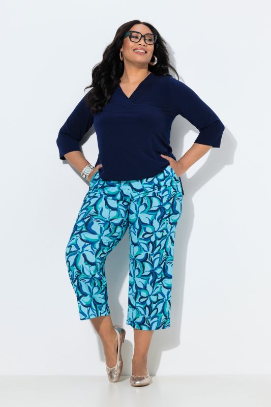 Matte Jersey Impressionist Floral Cropped Pants