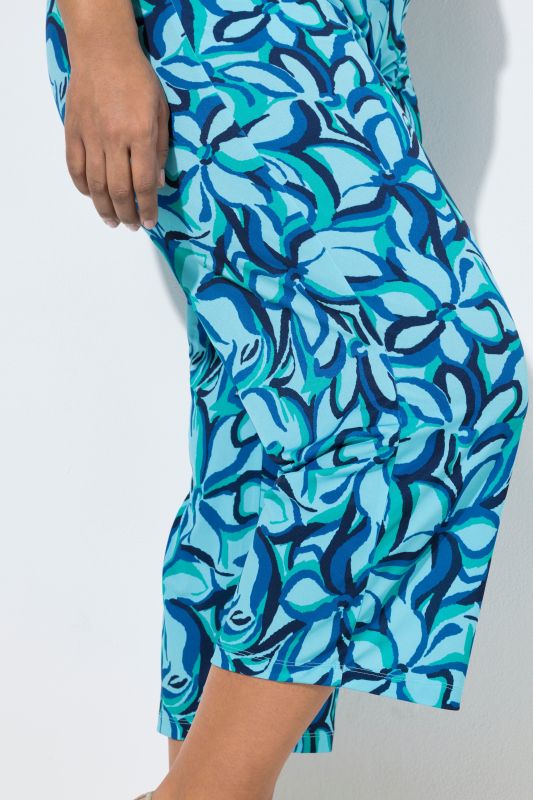 Matte Jersey Impressionist Floral Cropped Pants