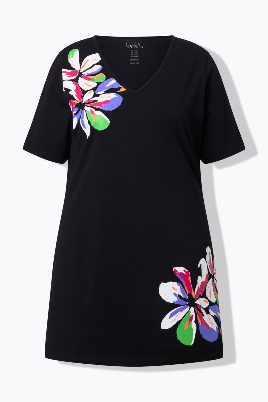 Туника с рисуван флорален принт