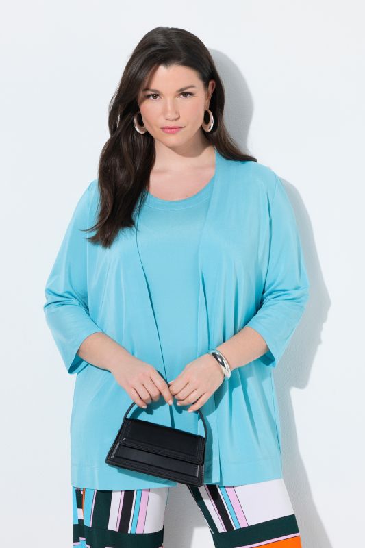 Lightly Textured Open Shape Slinky Pique Jacket