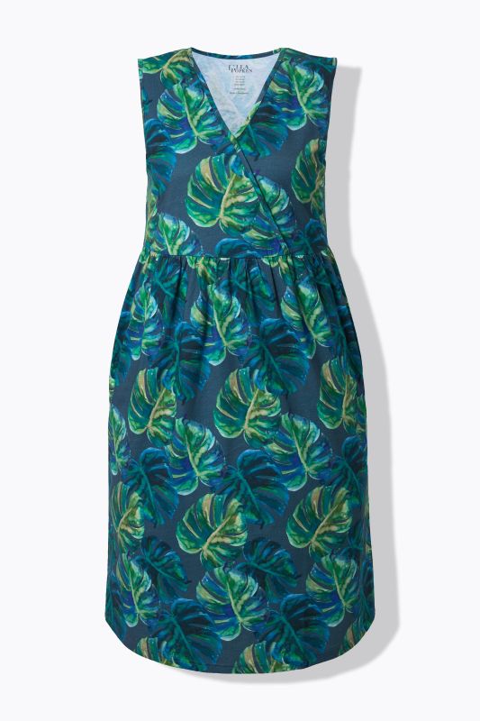 Рокля с принт на листа