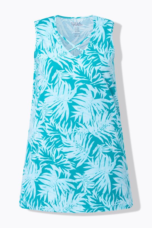 Туника тип потник с принт на листа