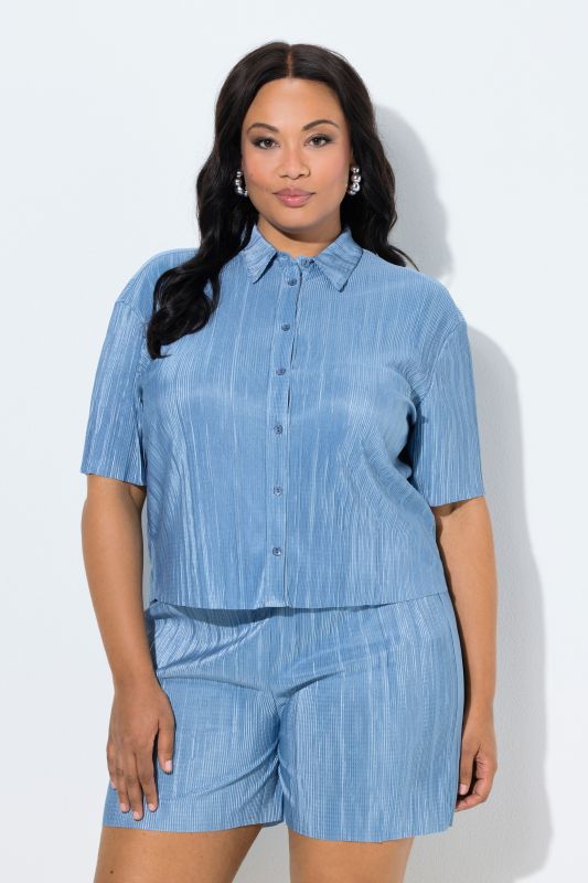 Блуза плисирана едноцветна