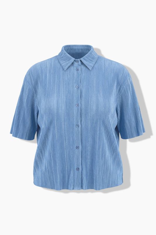 Блуза плисирана едноцветна