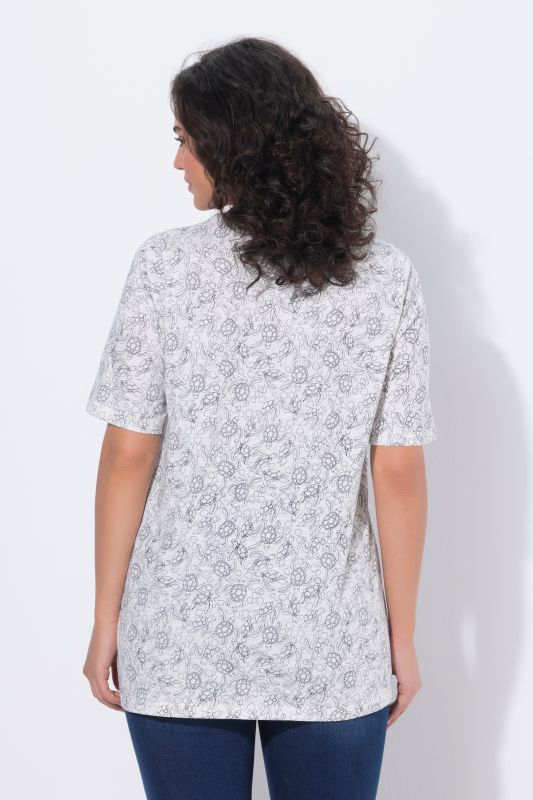 Тениска с принт на костенурки