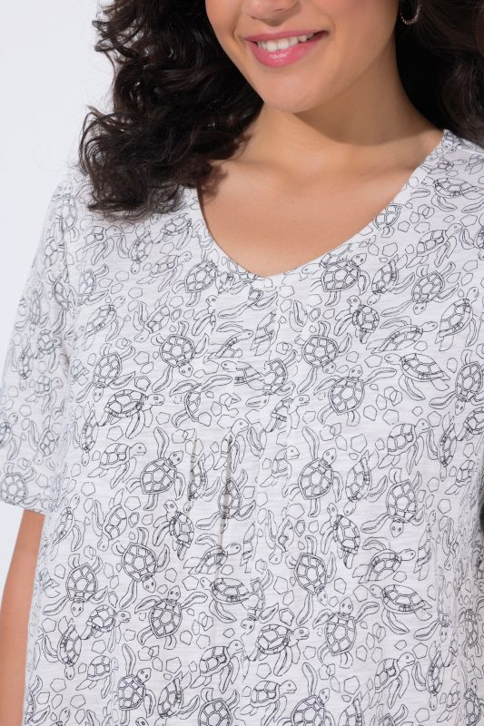 Тениска с принт на костенурки