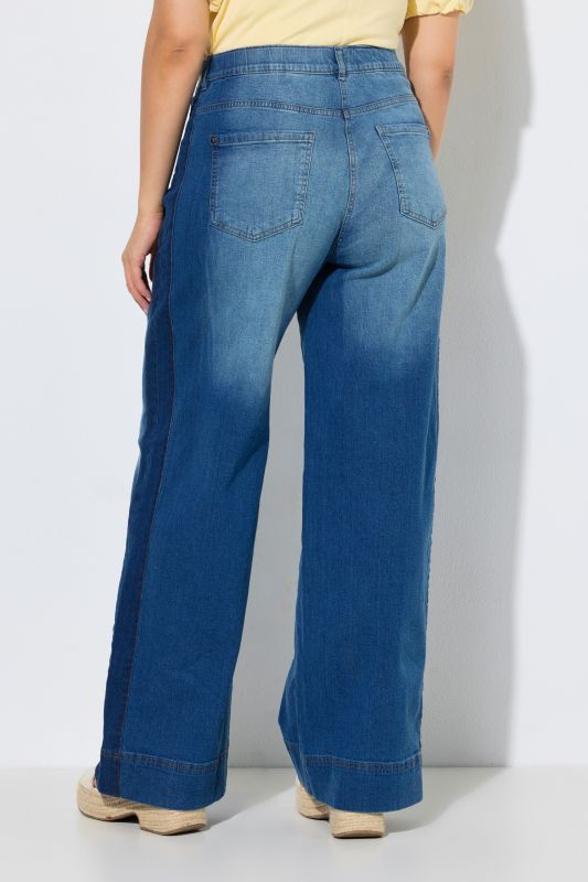 Two-Tone Wide Leg Jeans