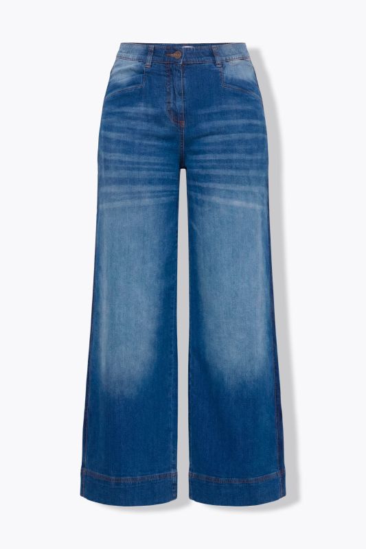 Two-Tone Wide Leg Jeans