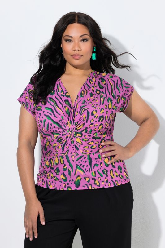 Блуза с цветен леопардов принт