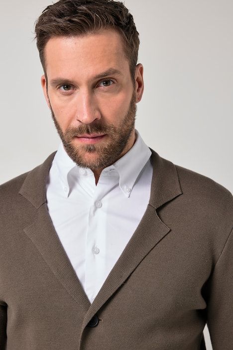 Knitted jacket, FLEXNAMIC®, Milano knitwear, lapel collar, up to 8 XL
