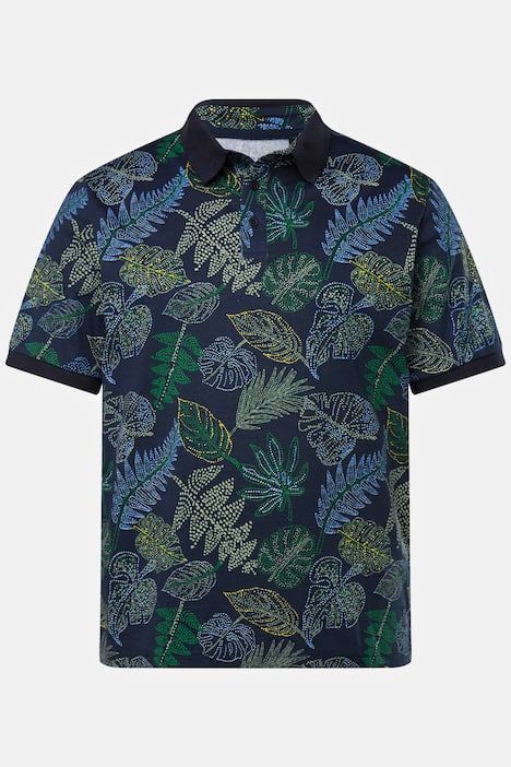 Polo shirt, short sleeve, all-over print, polo collar, up to 8 XL