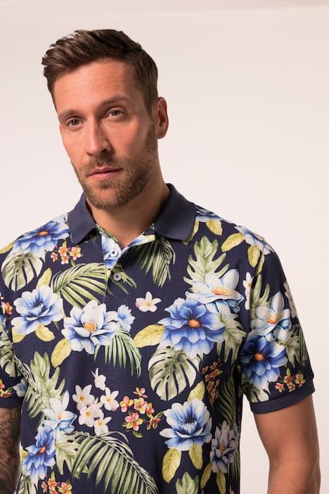 Блуза с летен принт и яка