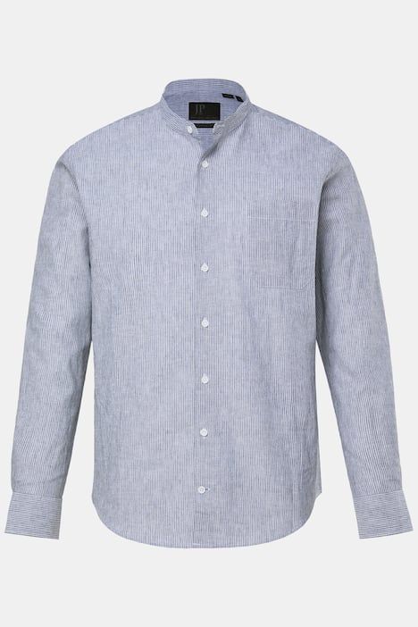 Linen blend striped shirt