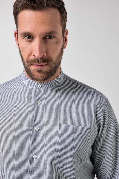 Linen blend striped shirt