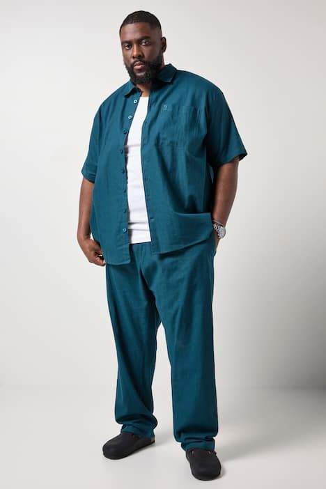 STHUGE linen-blend slip-on trousers