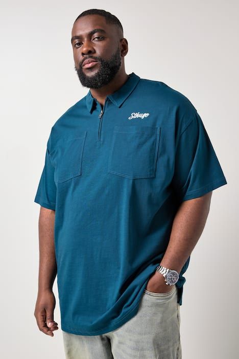 Блуза с яка и надпис