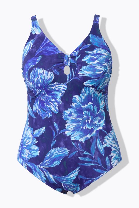 Floral Print Cutout Swimsuit