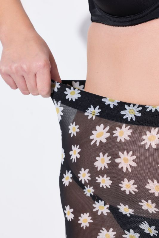 Шорти с принт на маргаритки прозрачни