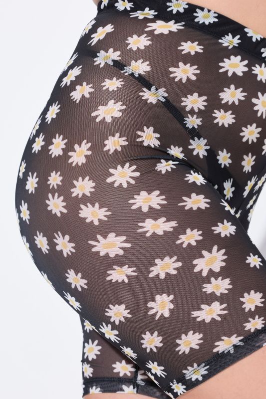 Шорти с принт на маргаритки прозрачни