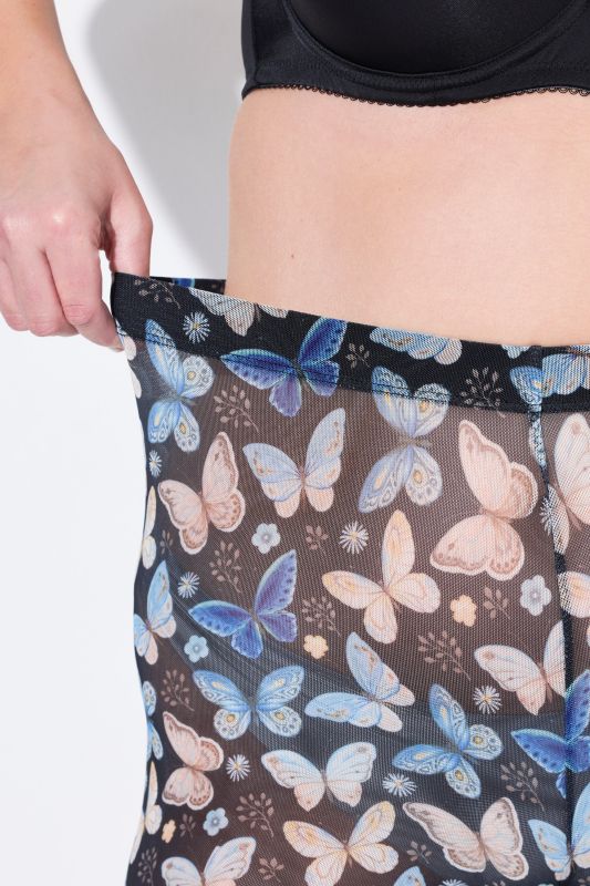 Sheer Butterfly Print Bike Shorts