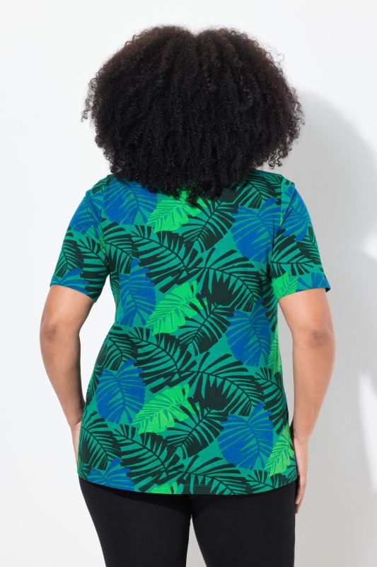 Тениска с тропически принт