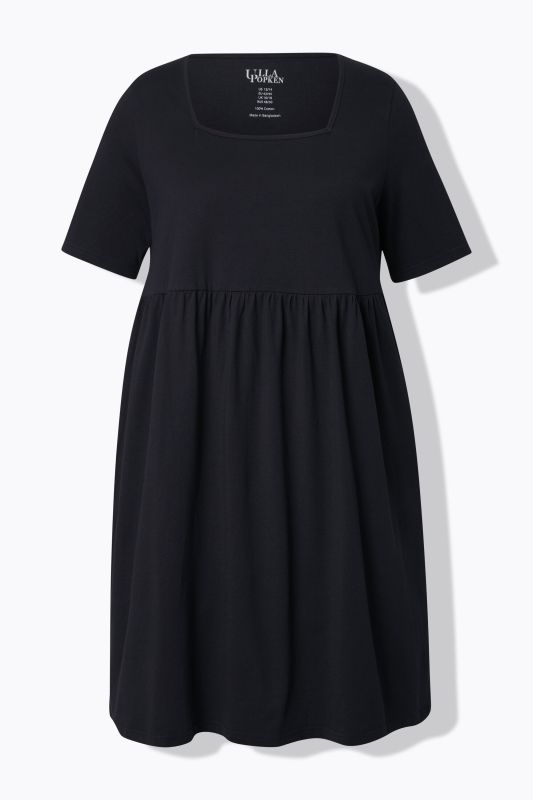 Рокля едноцветна с квадратно деколте