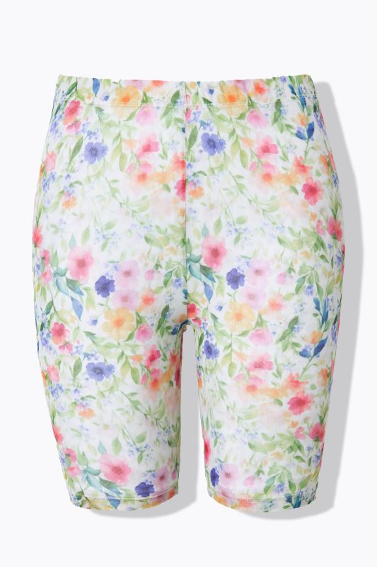 Sheer Floral Bike Shorts