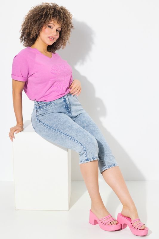 Denim Look Capri Sweatpants