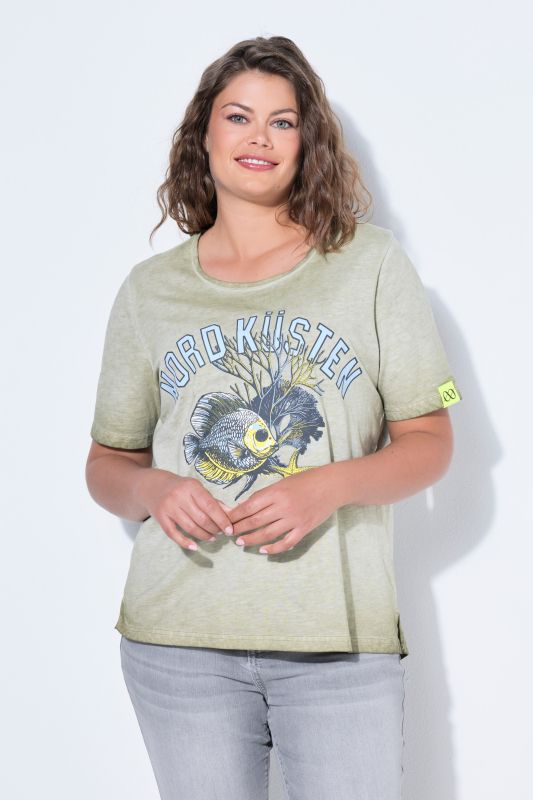 Nautical Print V-Neck Short Sleeve Tee