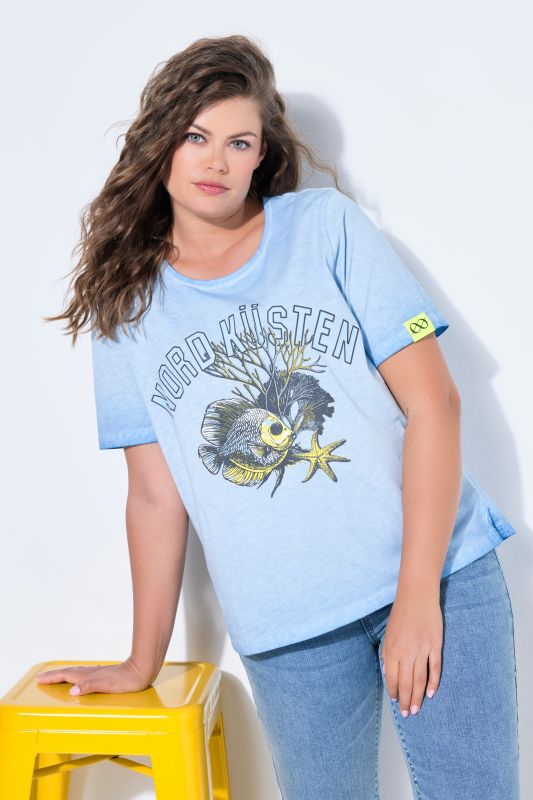 Nautical Print V-Neck Short Sleeve Tee